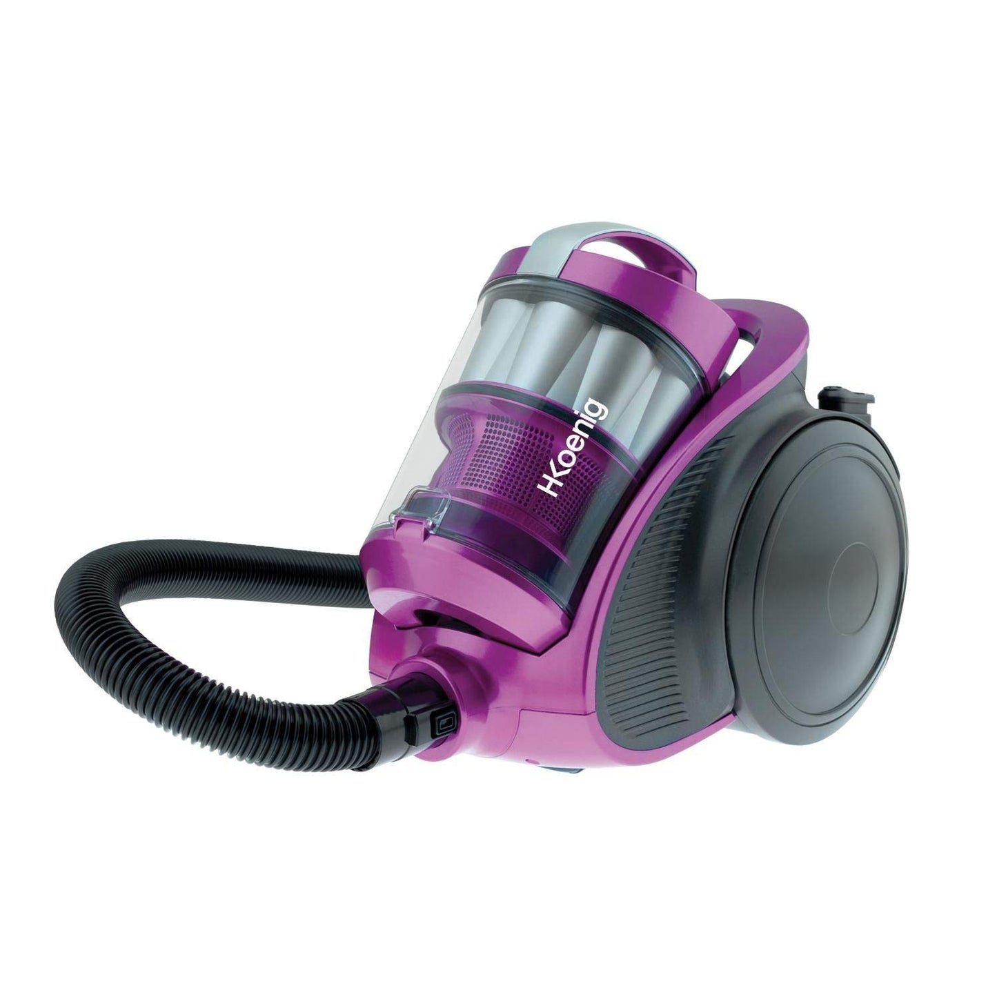 H.Koenig STC90 bezmaisa putekļsūcējs - 7,5 m darbības rādiuss, 5 m kabelis, 1,5 L tvertne, HEPA 13 filtrs, violets