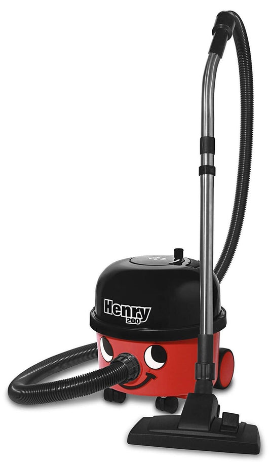 Numatic Henry HVR200-11 Vacuum Cleaner - Classic red, durable plastic, powerful suction for effective cleaning.