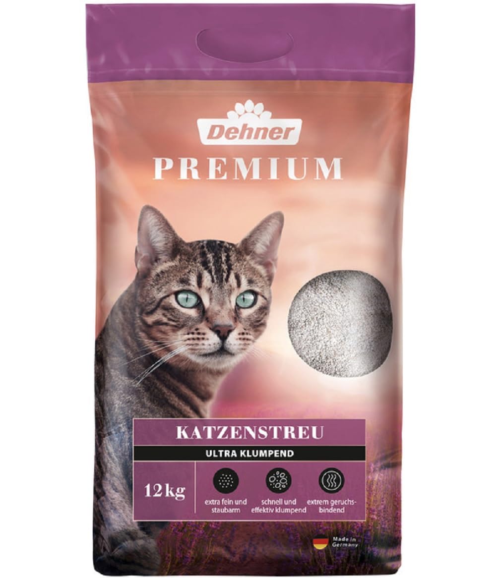 Kaķu pakaiši Dehner Premium ultra klumpējoši, 100 % bentonīts, 12 kg