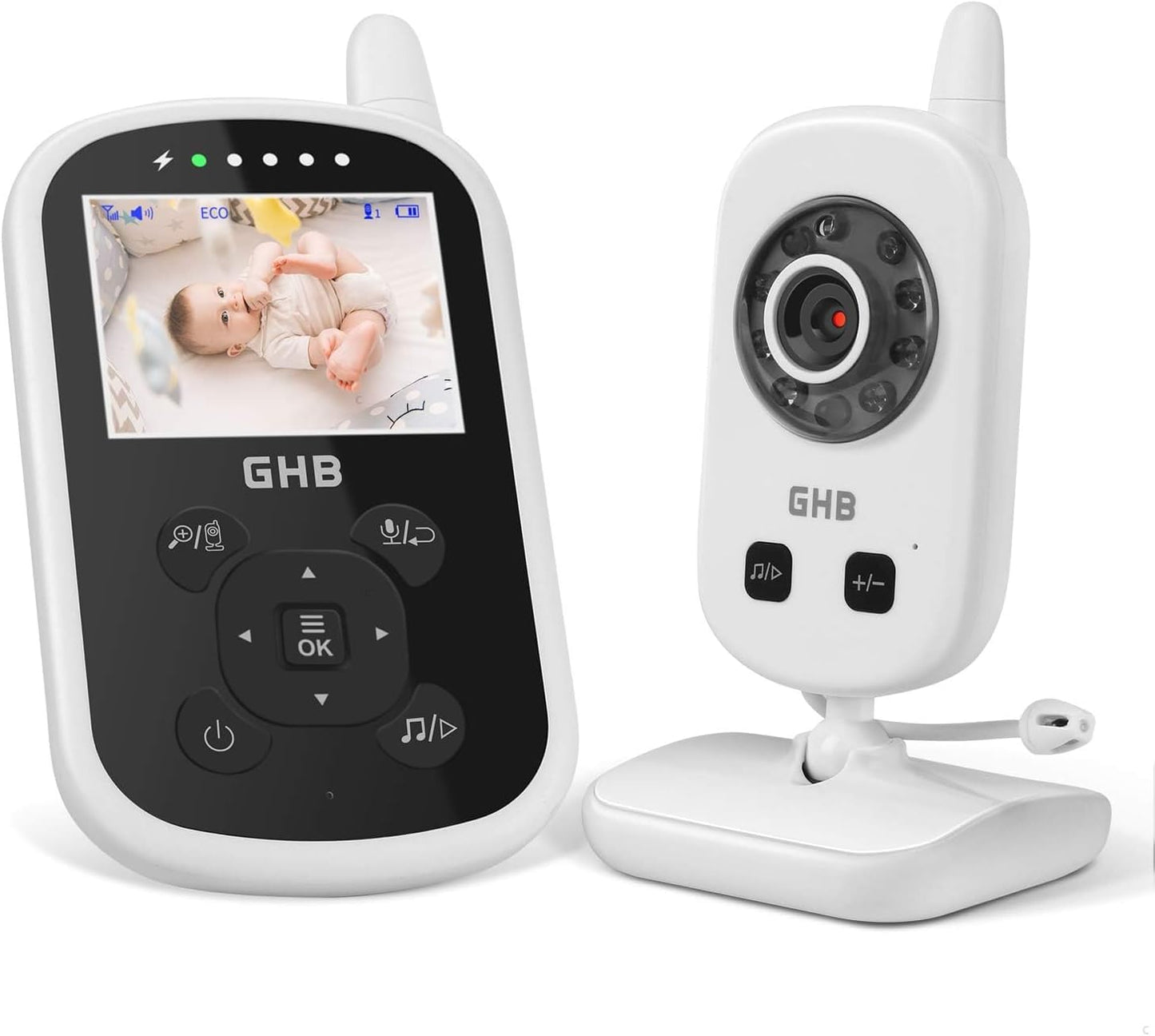 Bērnu rācija ar kameru GHB video baby monitor 2,4 Zoll
