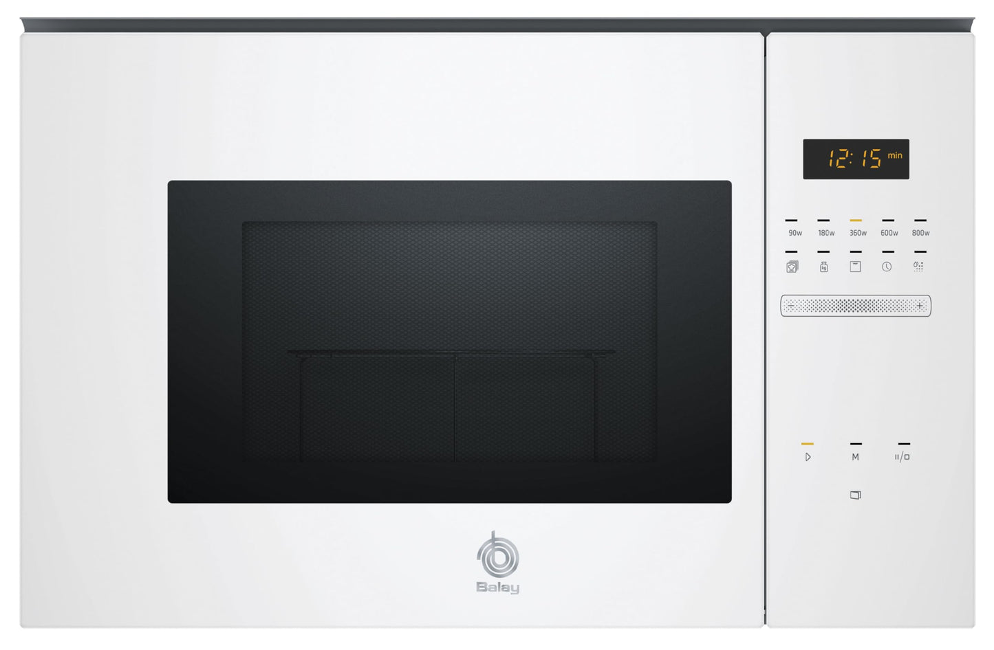 Balay 3CG5172B2 mikroviļņu krāsns, bez rāmja, 38 cm, 20 l, Aqualisis, Ap. kreisajā pusē, 8 receptes un elektroniskā gaidīšanas programmēšana, griežamais šķīvis 25,5 cm, ar grilu, balts stikls