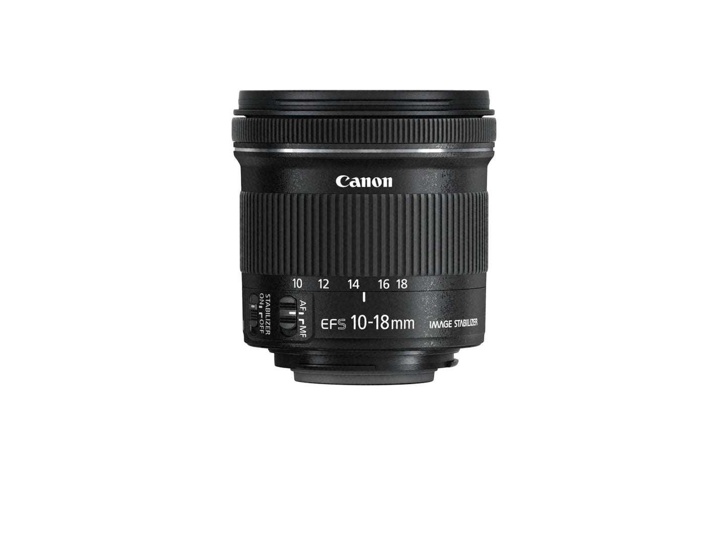 Canon EF-S 10-18mm F4.5-5.6 IS STM ultra plaša leņķa objektīvs (67mm filtra vītne) melns