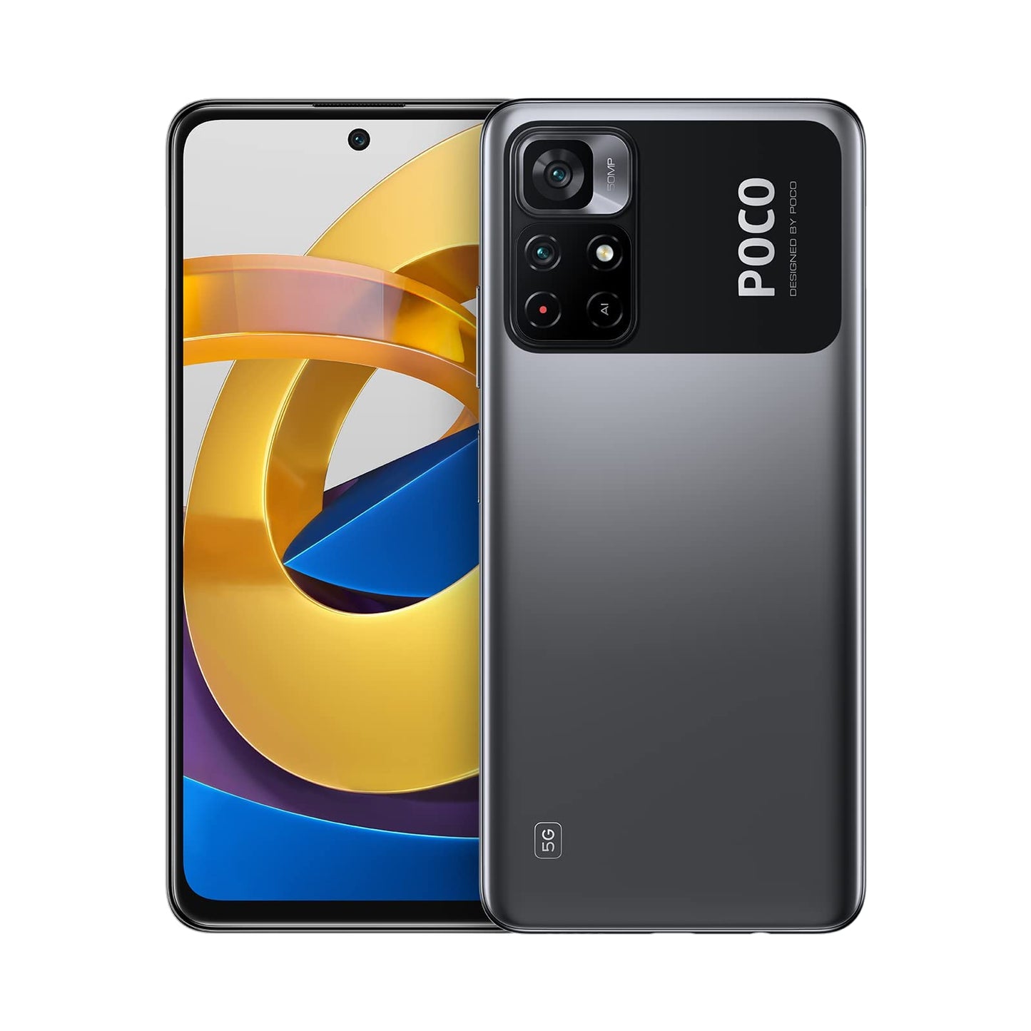 Xiaomi Poco M4 Pro 5G - 128GB storage, Power Black color, sleek design, high-performance smartphone.
