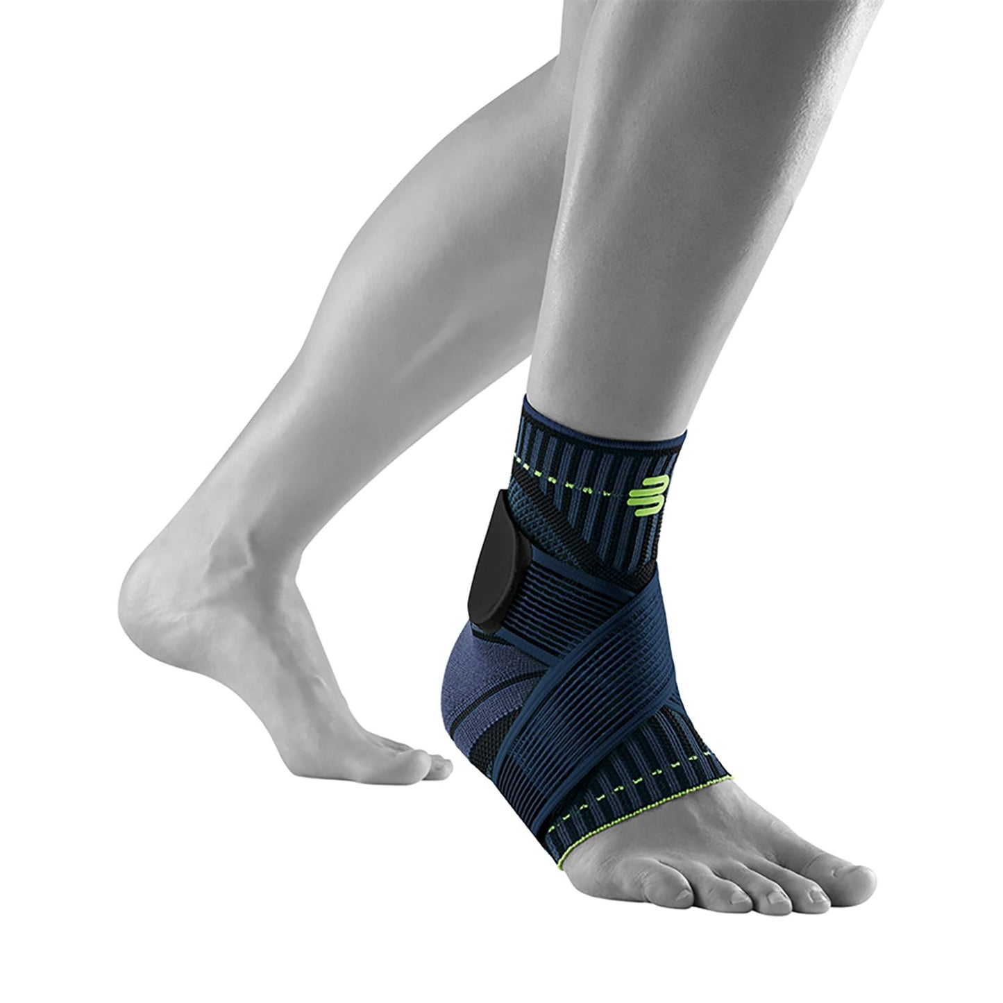 BAUERFEIND potītes ortoze „Ankle Support“ Unisex, 1 potītes bandāža sportam, piemēram, futbolam, fitnesam un skriešanai, novērš potītes izmežģīšanu, melna, M