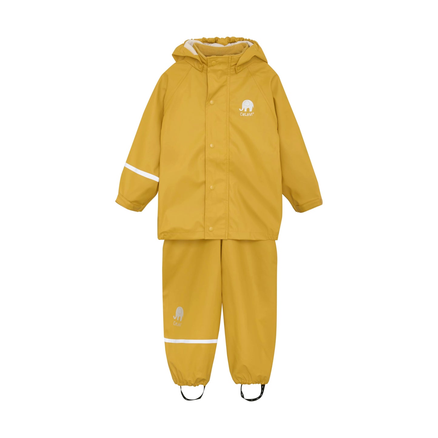 CeLaVi bērnu lietus apģērba komplekts Unisex Basic Rainwear Set - Solid Pu, dzeltena, 110 EU