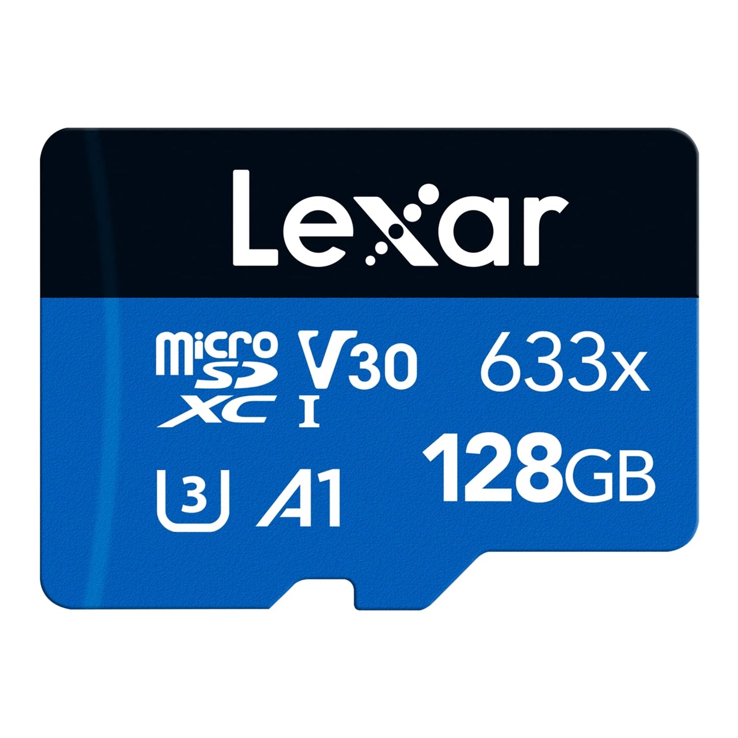 Lexar 633x 128GB Micro SD karte, microSDXC UHS-I karte + SD adapteris, līdz 100 MB/s lasīšana, atmiņas karte ar A1, C10, U3, V30, viedtālruņiem/tabletēm/uzraudzības kamerām (LMS0633128G-BNAAA)