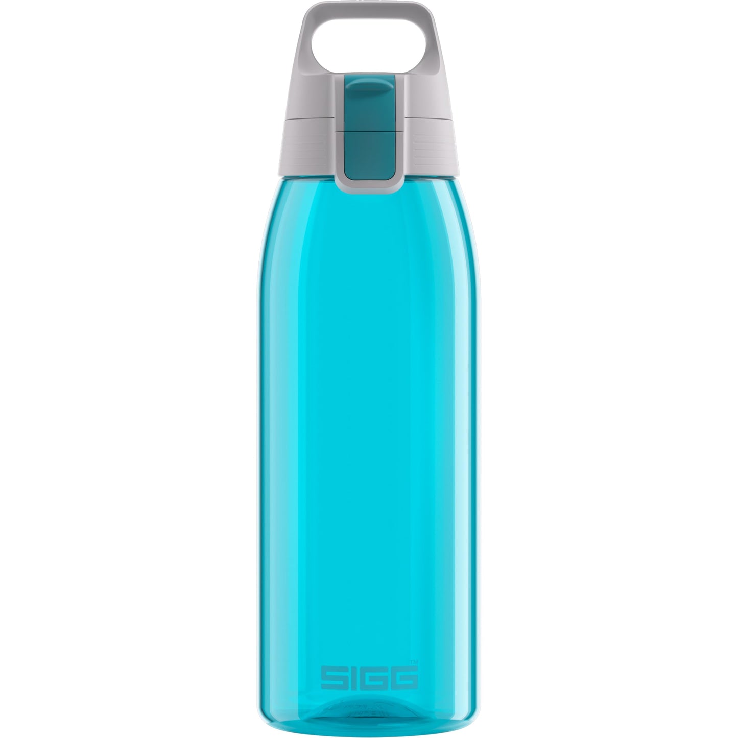 Sporta ūdens pudele Sigg Tritan Total Color ONE Aqua, gāzētiem dzērieniem piemērota, mazgājama trauku mašīnā, hermētiska, viegla, bez BPA, gaiši zila, 1L