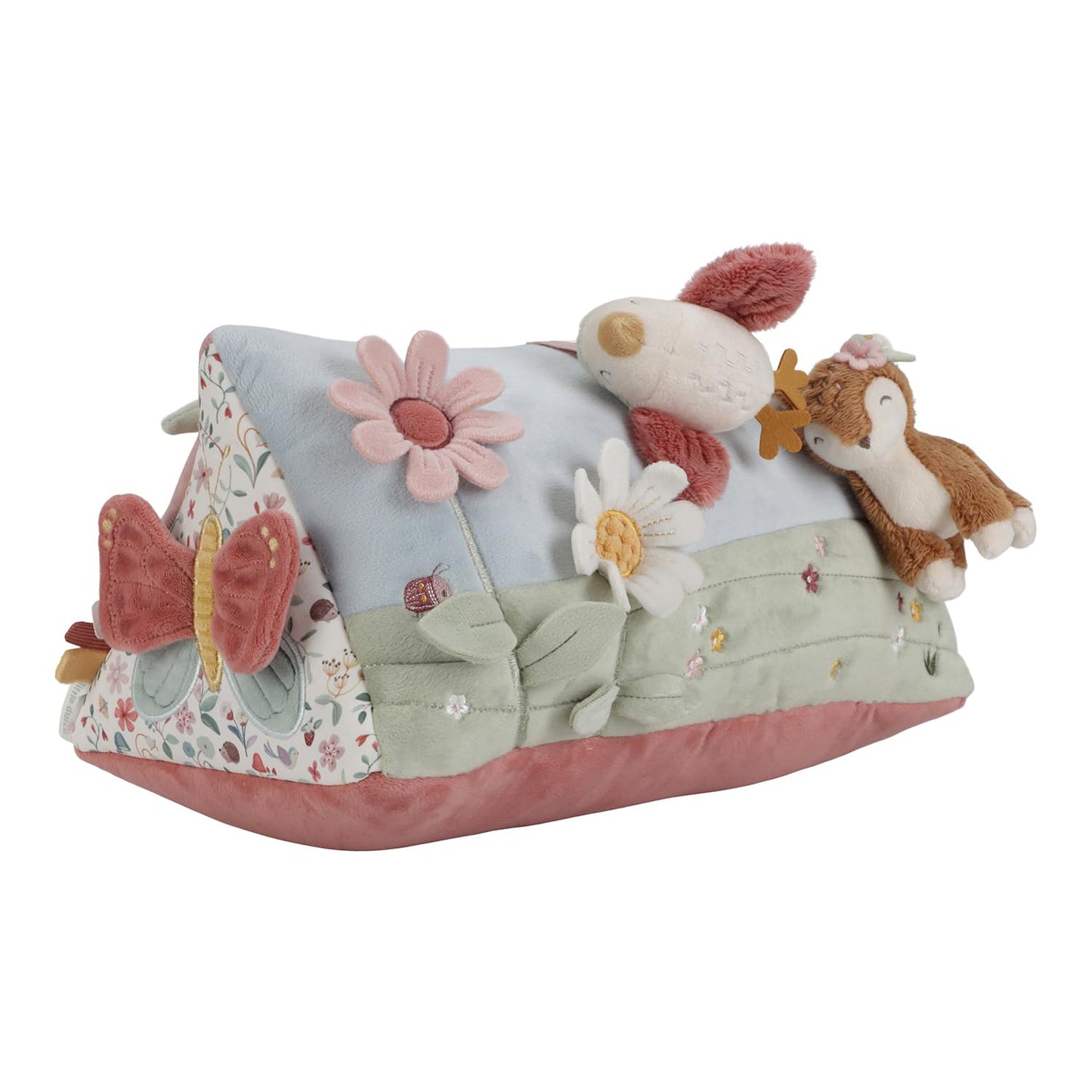 Sensorais aktivitāšu trijstūris zīdaiņiem Little Dutch ar spoguli, auduma rotaļlieta vēdergulēšanai, Fairy Garden