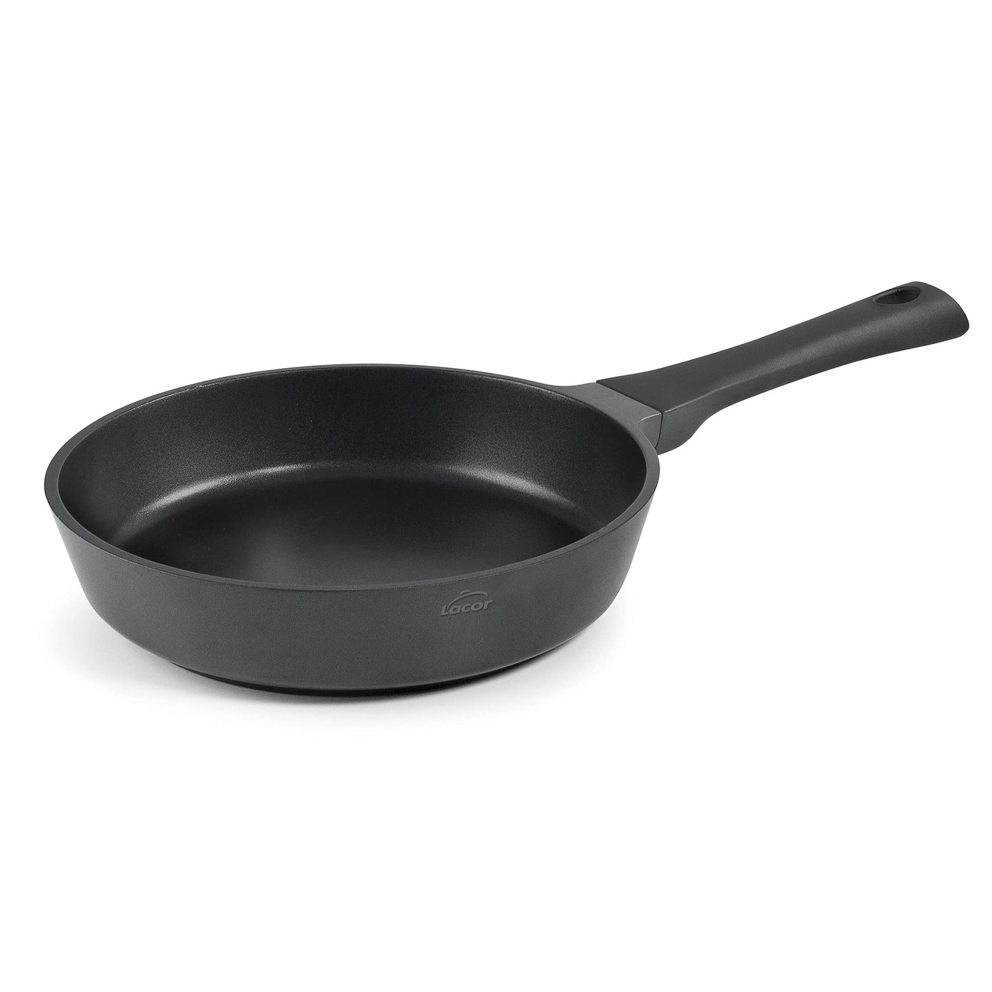 LACOR Alumīnija liešanas D.28 Titanium Pro panna - 28 cm, titāna pamatne, mīksts rokturis, bez PFOA, videi draudzīga.