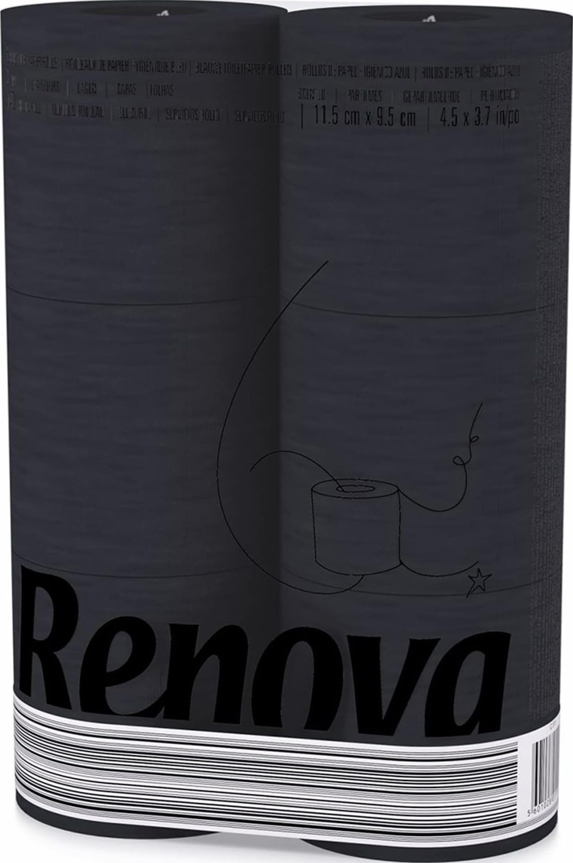 Melns tualetes papīrs Renova Black Label – 6 ruļļi