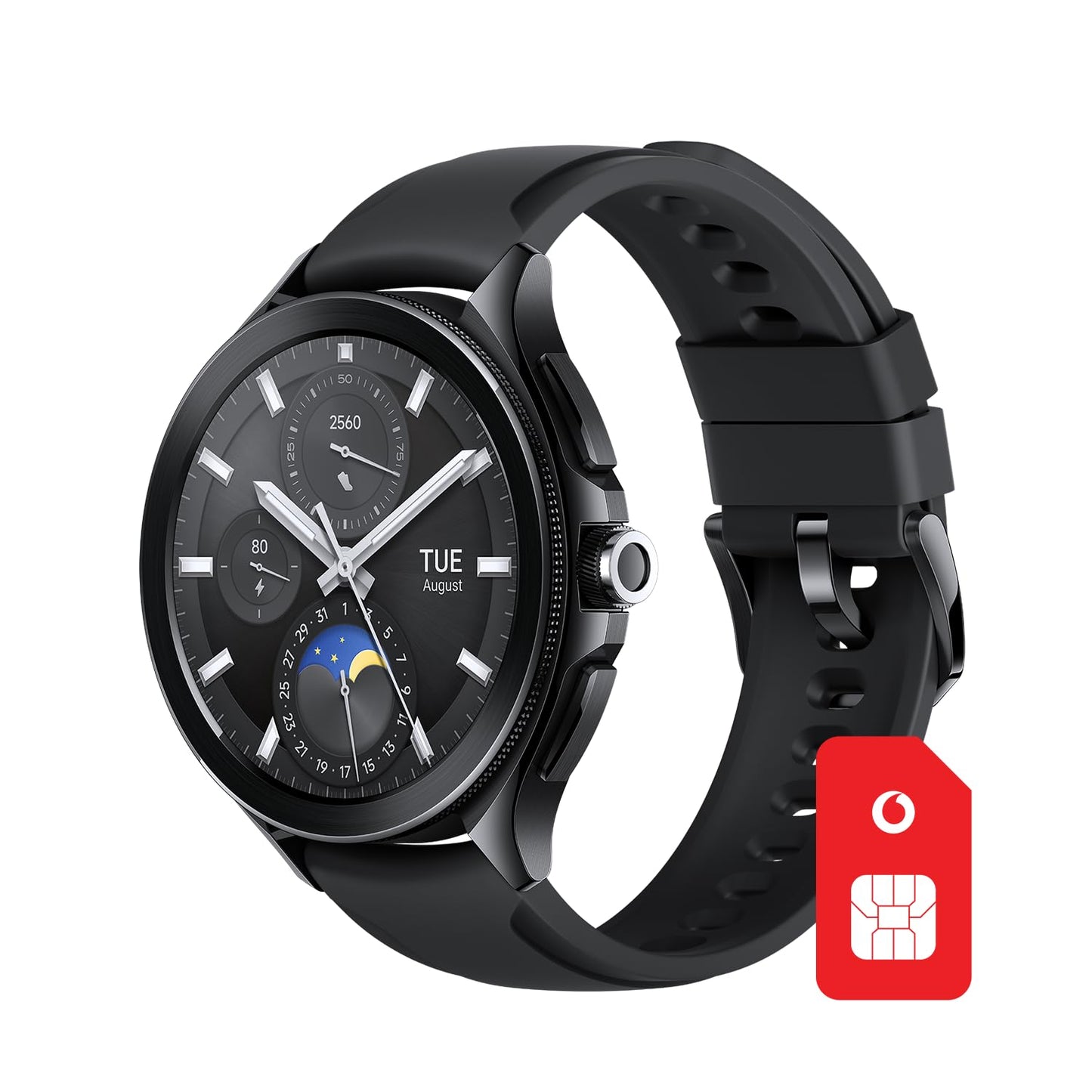 Vodafone Xiaomi Watch 2 Pro - LTE, eSIM, sleep tracking, heart rate monitor, fitness tracker, 46mm, black
