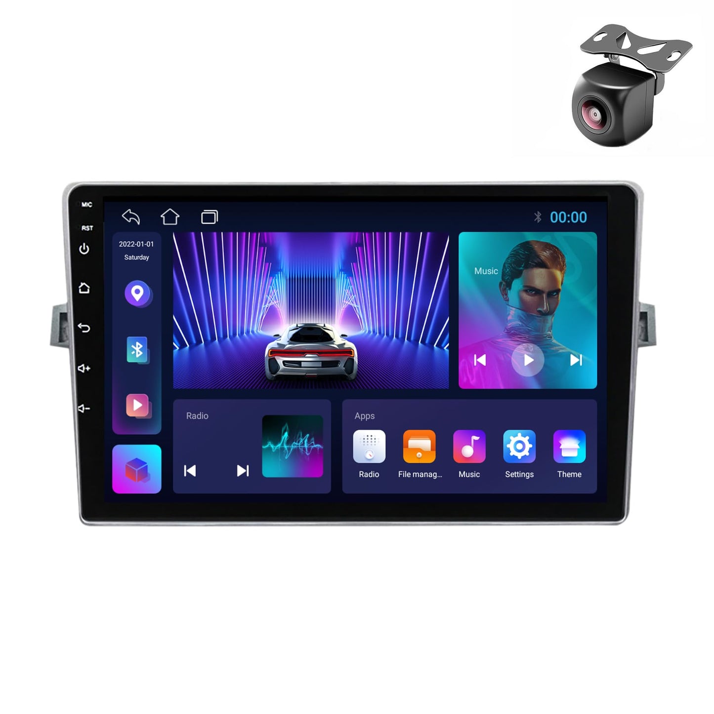 Android 14 autoradio Toyota Verso R20 2009-2018 GPS navigācija 9 collu kapacitatīvs skārienekrāns ar radio, SWC, FM RDS, CarPlay, Android Auto, M100CP 4core 1+32G