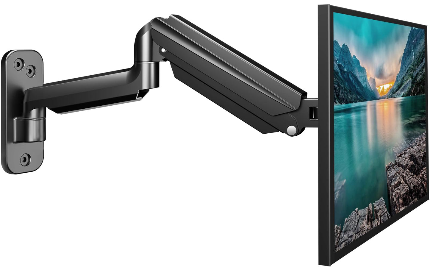 suptek monitora sienas turētājs 13-32 Zoll LED/LCD/TV ekrānam līdz 9 kg, monitora turētājs ar pilnībā regulējamu gāzes atsperi, augstumā regulējams, slīpināms, grozāms un rotējams, VESA 75/100