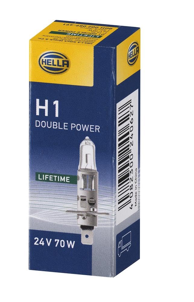 HELLA 8GH 002 089-491 Spuldze - H1 - Heavy Duty Expert Ilgāks kalpošanas laiks, vibrāciju izturīga - 24V - 70W - Pamatnes izpildījums: P14,5s - Kaste - Daudzums: 1