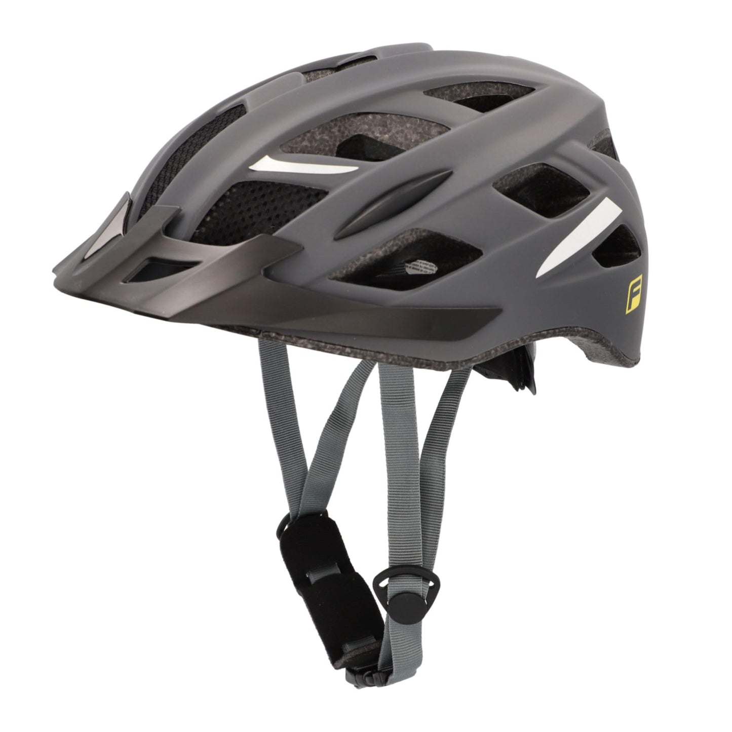 Velosipēdu ķivere FISCHER pieaugušajiem, pilsētas ķivere Urban Levin, S/M, 52-59cm, pelēka, ar izgaismoto iekšējā riņķa sistēmu