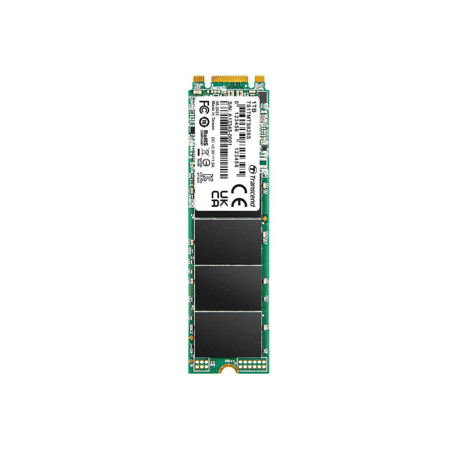 Transcend 1TB SATA III MTS825S 80mm M.2 SSD - High-speed storage, 6Gb/s transfer rate, compact design, reliable performance.