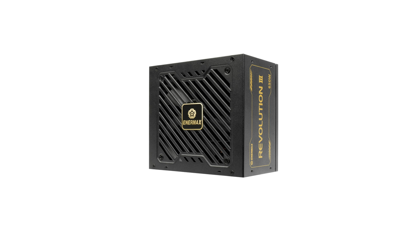 ENERMAX Revolution III 650W - Fully modular ATX 3.1 PSU, PCIe 5.1, 80 Plus Gold, quiet 120mm FDB fan, 105°C Japanese capacitors