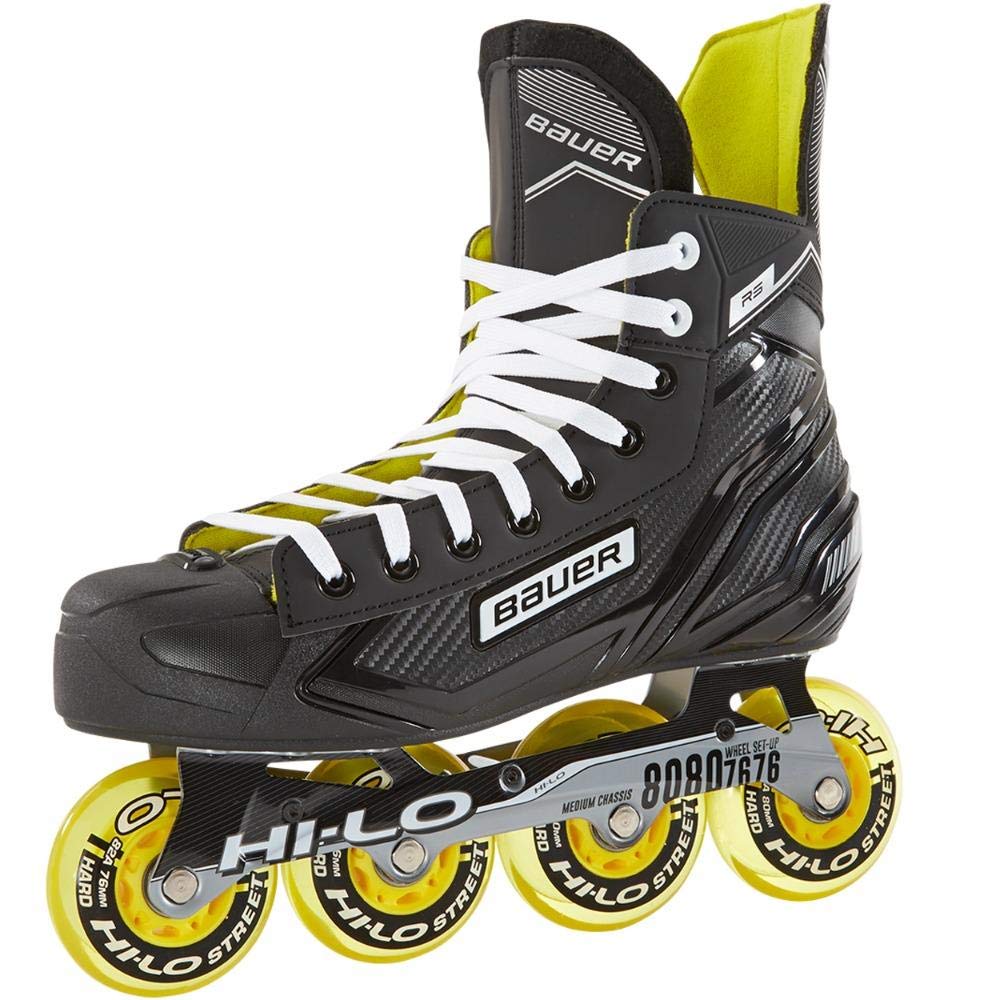 Hokeja skrituļslidas Bauer RS Inline Hockey Senior, izmērs 12 = 48, termiski pielāgojamas, HI-LO Ventilator Steel 76/80mm