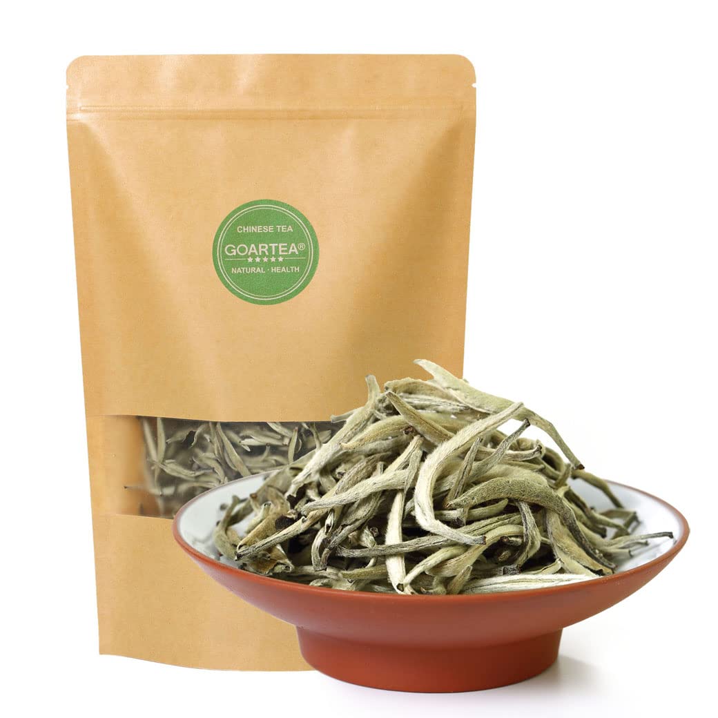 GOARTEA baltā tēja Bai Hao Yin Zhen 250 g, premium ķīniešu Silver Needle, beramā tēja