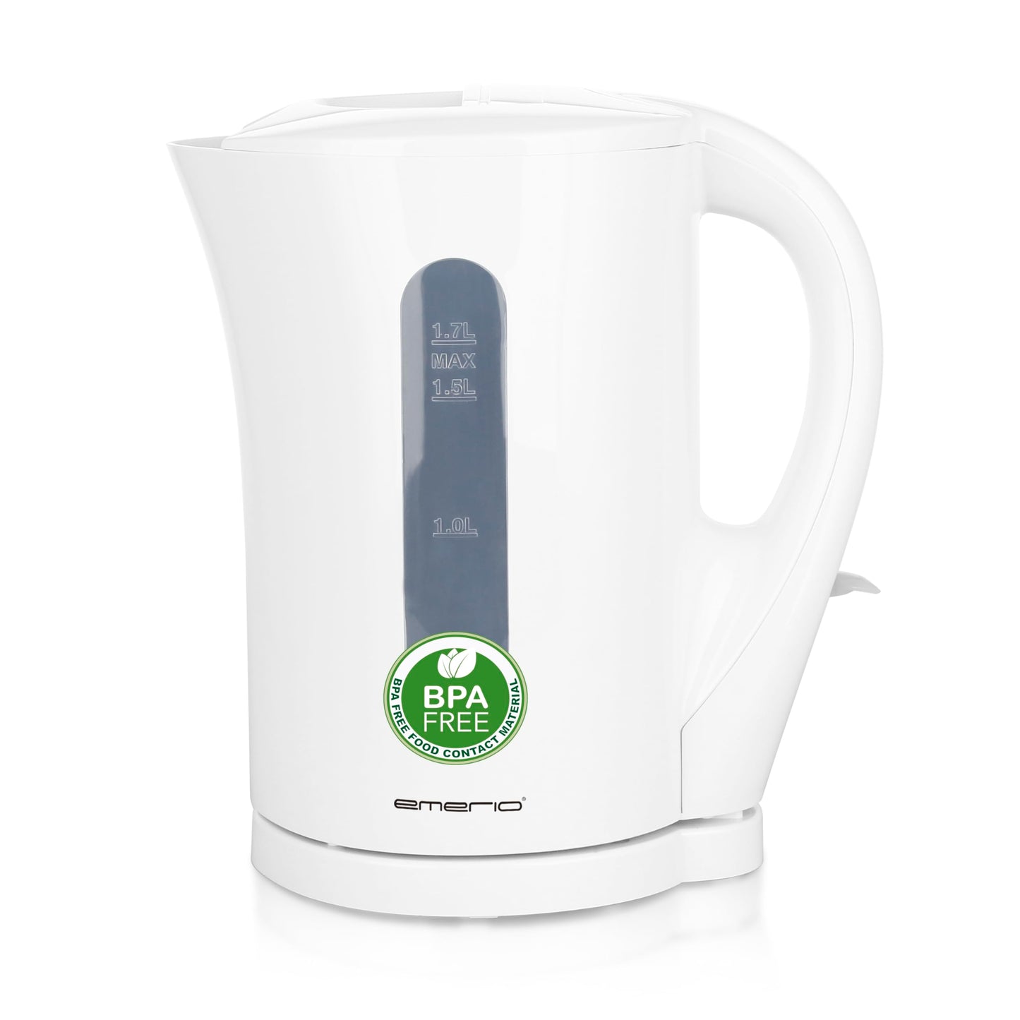 Emerio ūdens vārītājs BASIC - 1,7L, bezvadu, BPA bez, automātiska izslēgšanās, 2200W, izņemams kaļķa filtrs.