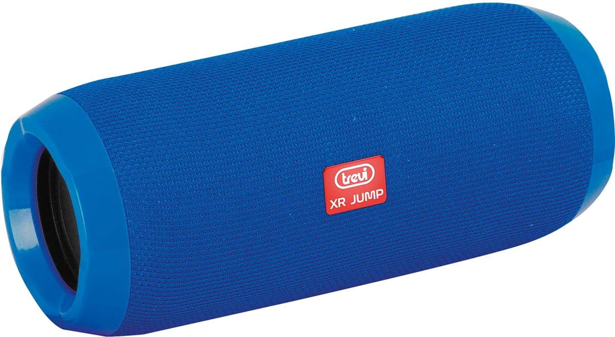 Trevi XR 84 Plus Portatīvais skaļrunis ar 5W x 2 pastiprinājumu, bezvadu mūzikas kaste ar brīvroku funkciju un iebūvētu mikrofonu, USB pieslēgvieta, Micro SD, AUX-IN, bezvadu, iebūvēta akumulators, zils