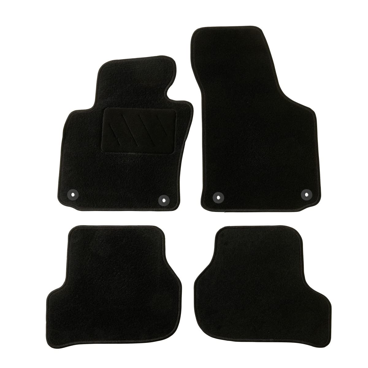 DBS - Auto paklāji - pielāgoti Golf 5/6 - Ar stiprinājuma klipiem - Pret slīdēšanas paklāji - 4 gabali