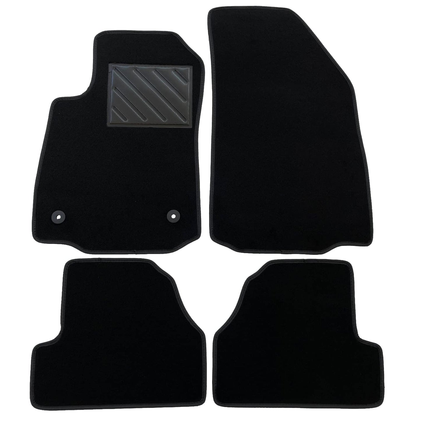 Paklājiņi Opel Mokka un Mokka X no 2012. līdz 2020. gadam, precīzi pielāgoti, neslīdoši, papēža aizsargi no pastiprināta gumijas, stiprinājuma pogas