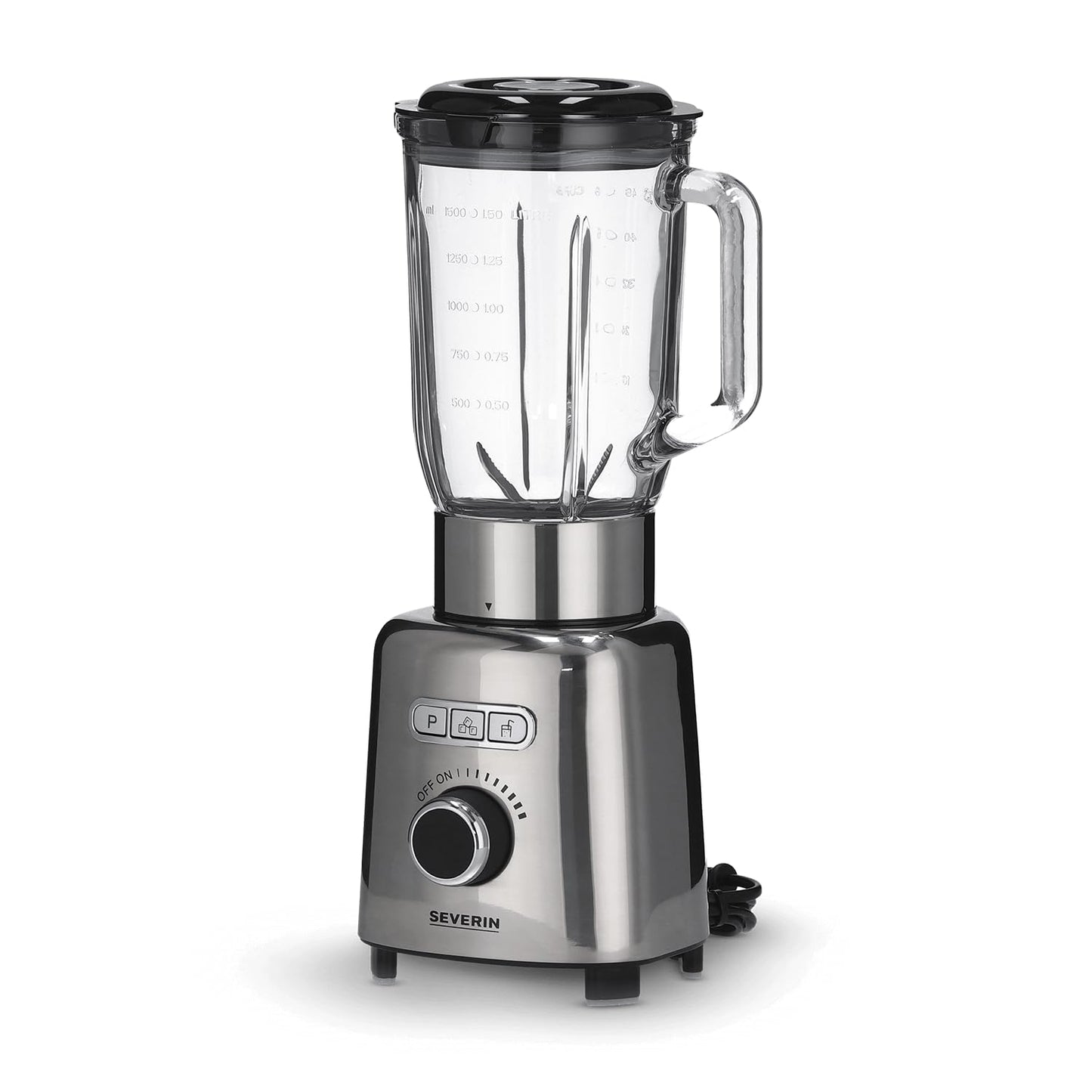 SEVERIN stacionārais blenderis - 1,5L stikla trauks, ledus smalcinātājs, 6 asmeņu nerūsējošā tērauda nazis