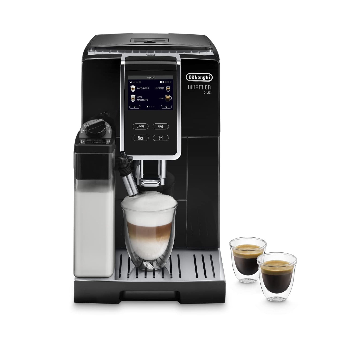 De'Longhi Dinamica Plus ECAM 370.70.B - automātiska kafijas automāts ar LatteCrema, TFT skārienekrānu, lietotnes vadību, melns