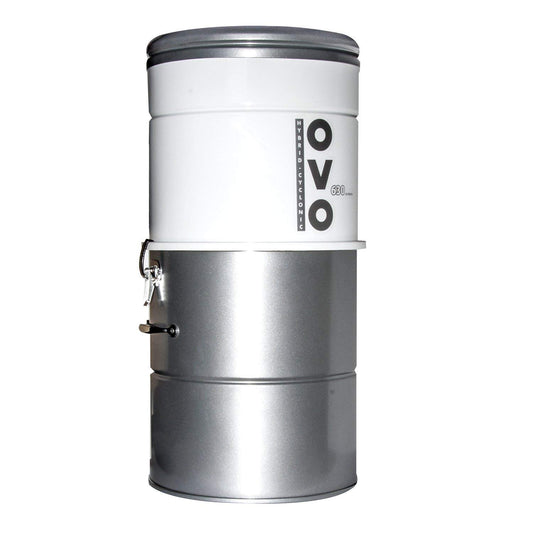 OVO-630ST-25H Centralized Vacuum - Steel, Gray, 1500W, 63dB, efficient cleaning solution for homes.
