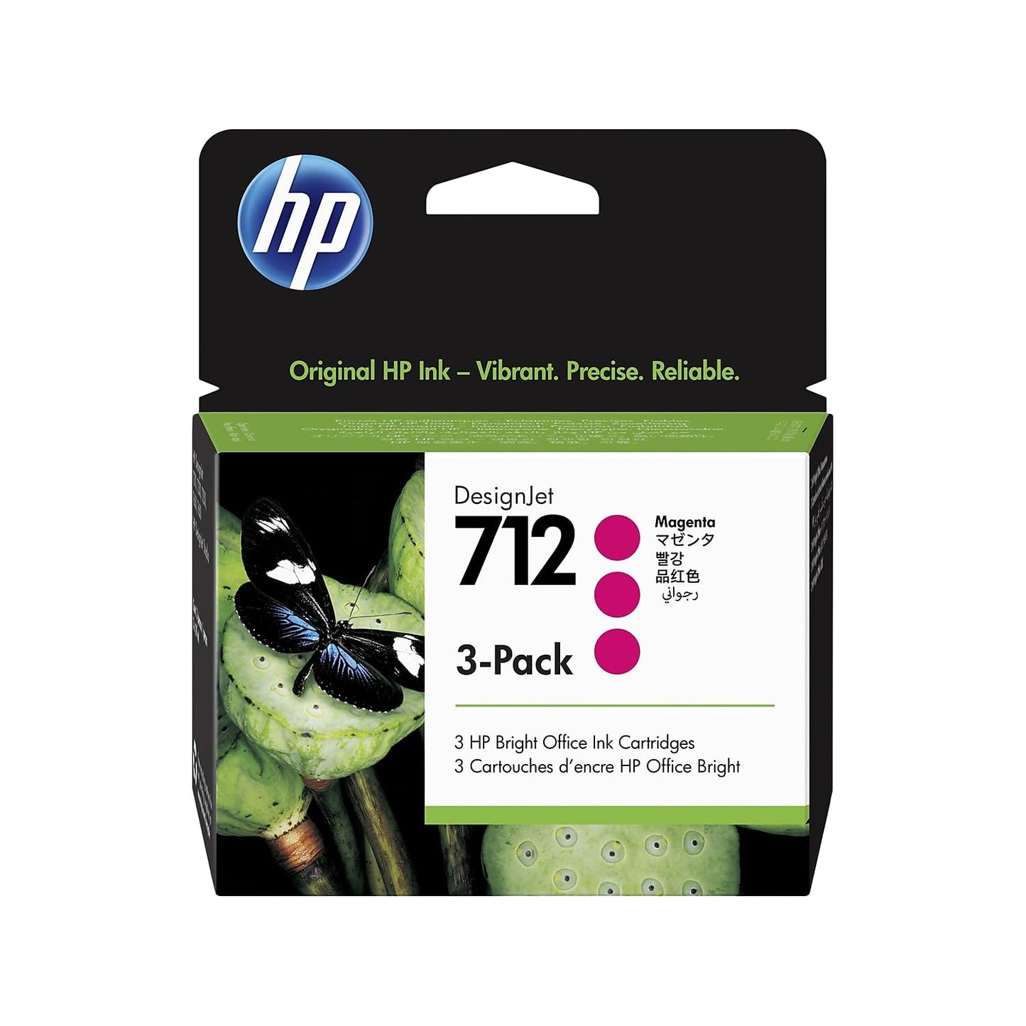 HP 712 Magenta Ink Cartridge - 29 ml, compatible with DesignJet T650, T630, T250, T230, Studio series printers.