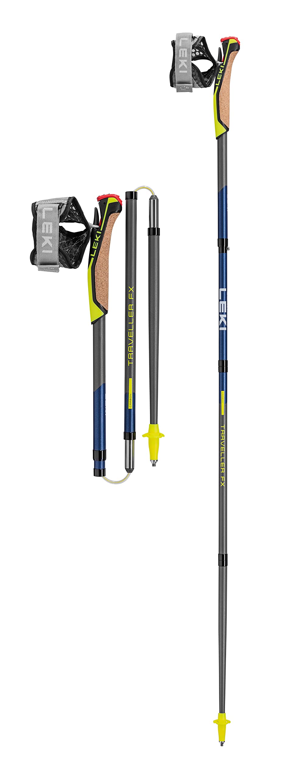 LEKI Traveller FX.One Carbon nūjošanas nūjas, Silvergray-midnightblue, 120CM