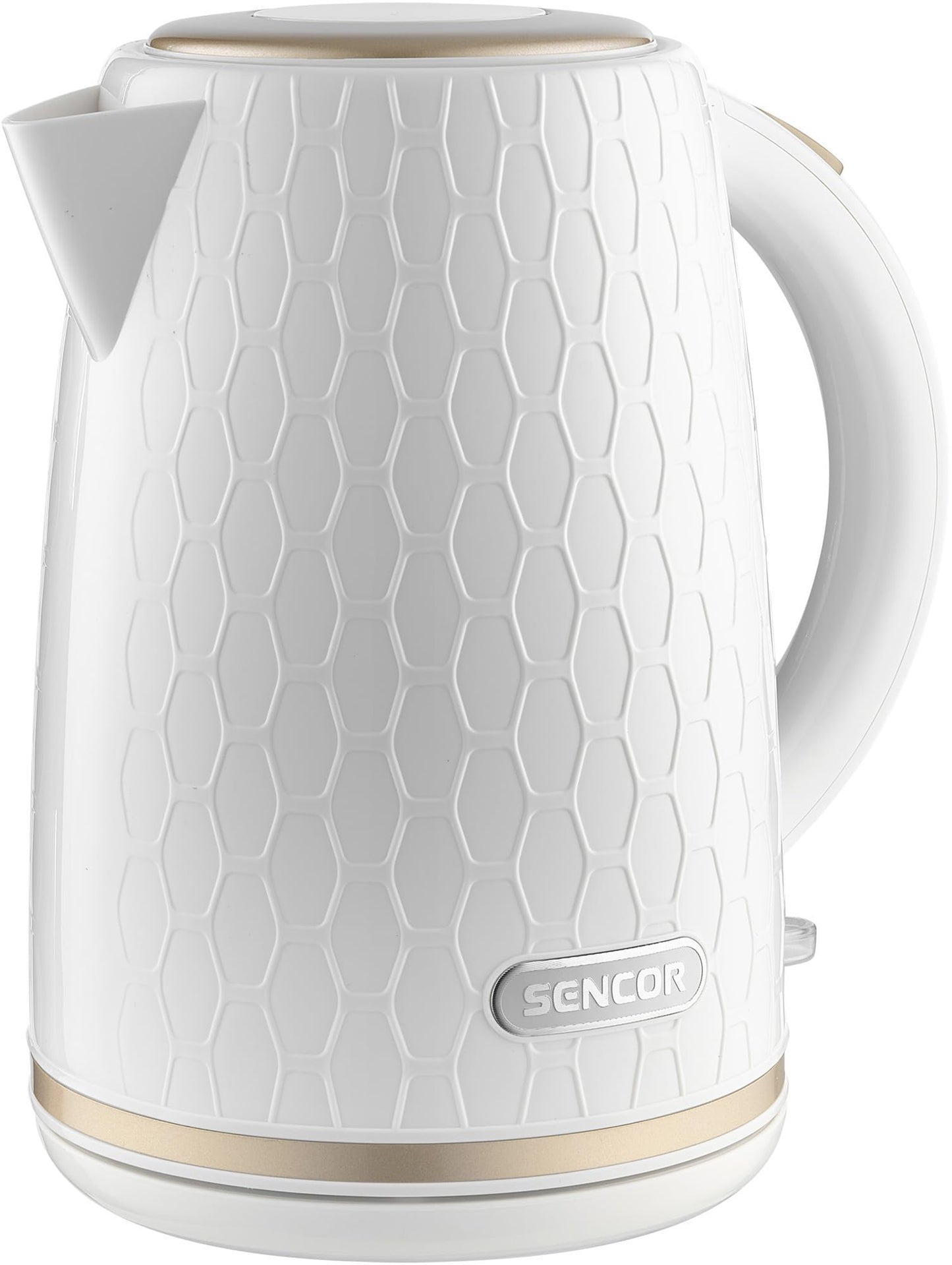 SENCOR Tējkanna SWK 7200WH - 1.7L capacity, stainless steel, rapid boil, automatic shut-off, sleek white design.