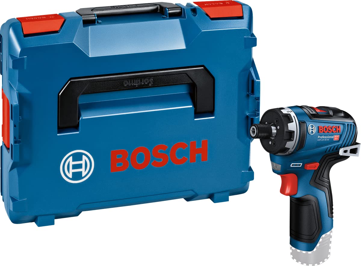 Bosch Professional 12V akumulatora urbjmašīna GSR 12V-35 HX - 2x L-BOXX ieliktnis, jostas klipsis, bitu turētājs, bez akumulatora.