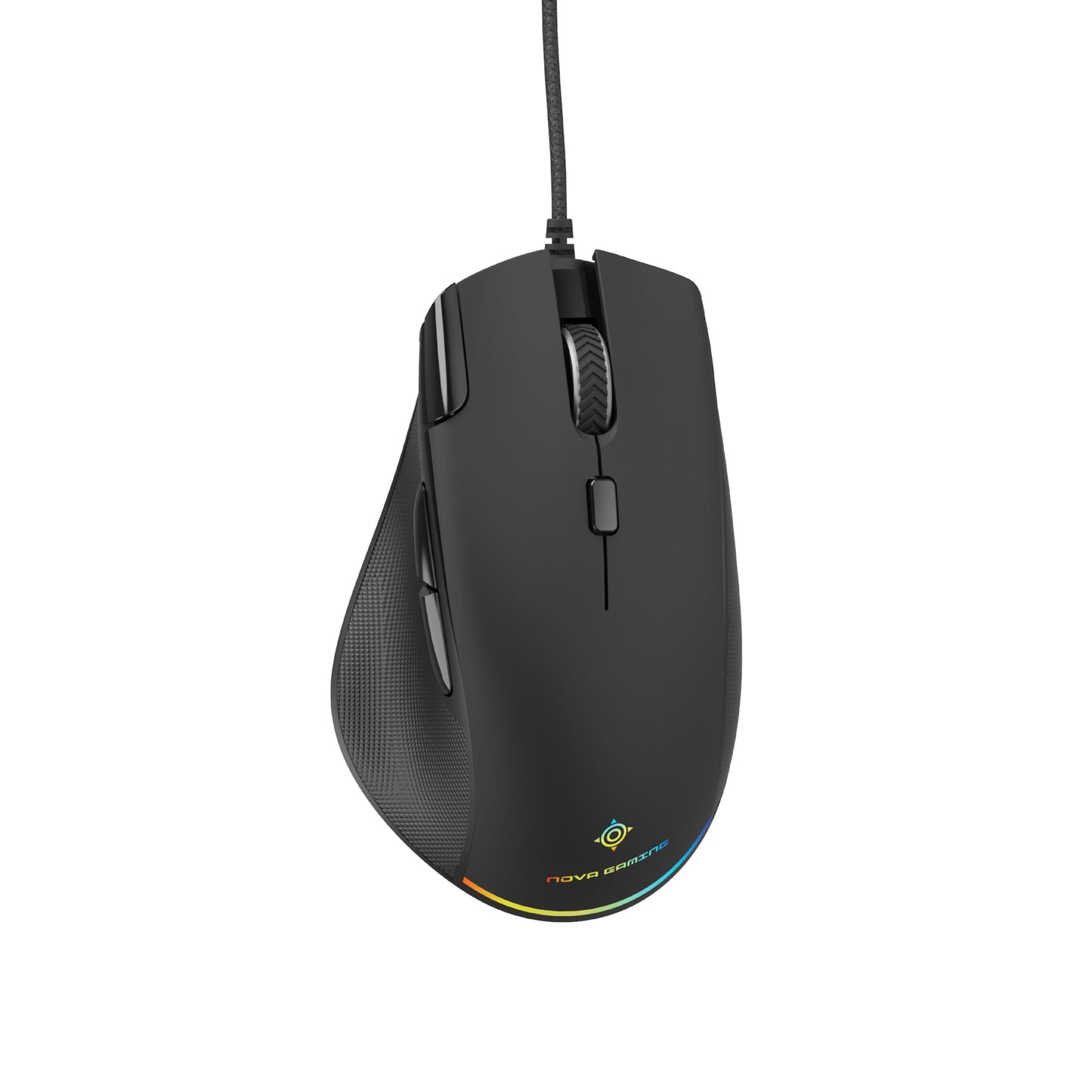 NOVA GAMING Leo – vadu spēļu pele, 200-12800 DPI, RGB, 12 LED animācijas, 6 programmējamas pogas, 1,5 m pīts kabelis