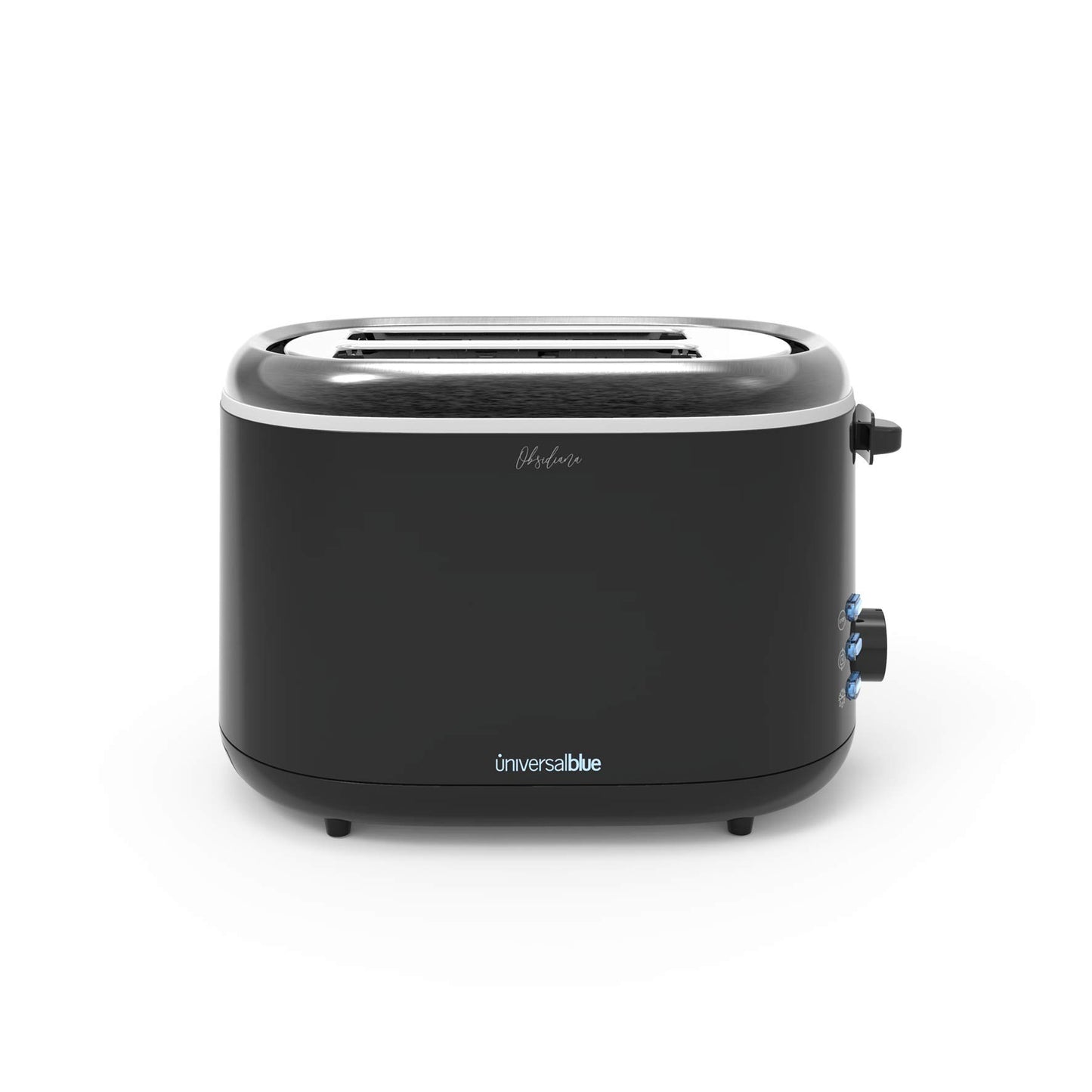 UNIVERSALBLUE Toasteris 2 īsi un plati sloti | Toasteris nerūsējošā tērauda | Krāsa melna
