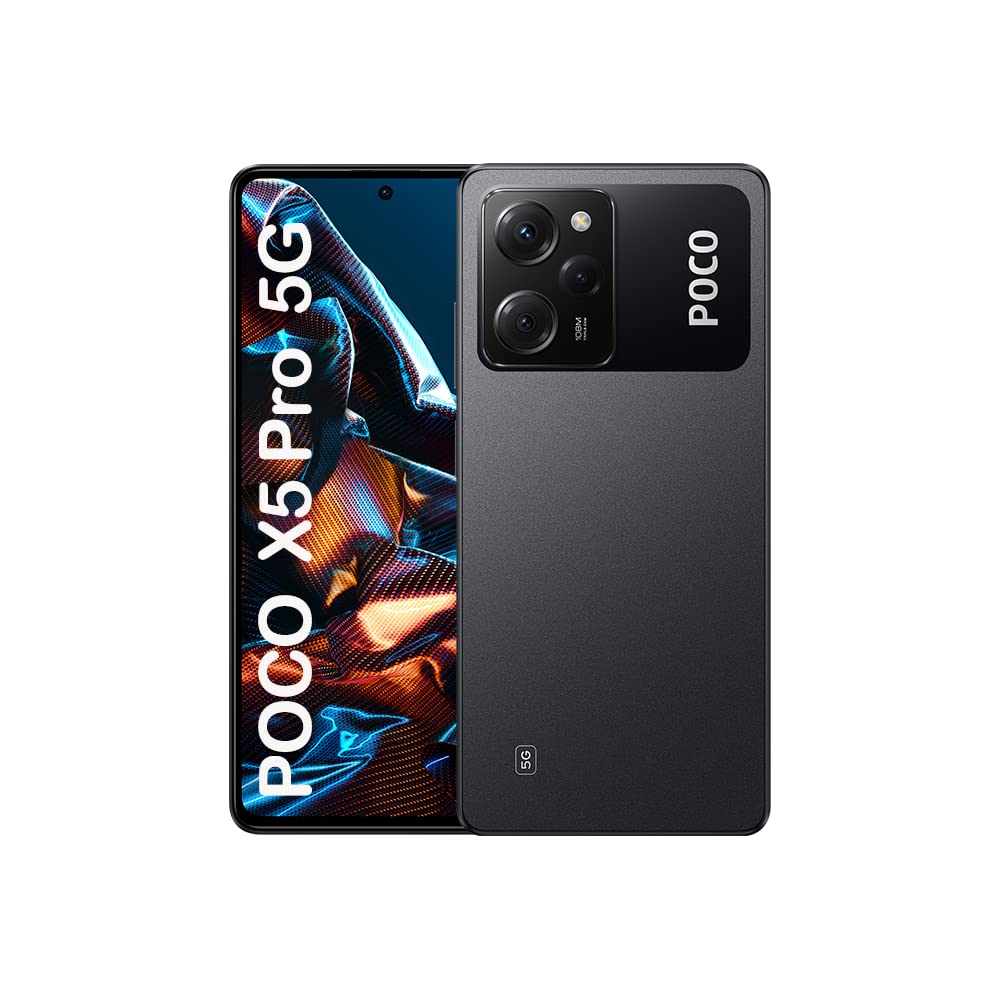Xiaomi Poco X5 Pro 5G - Dual SIM, 8 GB RAM, 256 GB storage, sleek black design, high-performance smartphone.