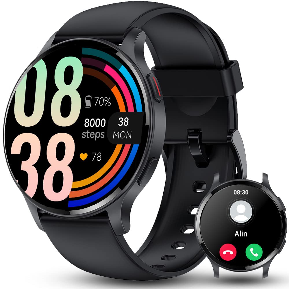 Viedpulkstenis vīriešiem - 1,45" HD ekrāns, SpO2, pulsa mērītājs, 100+ sporta režīmi, IP68, Android un iOS saderība.