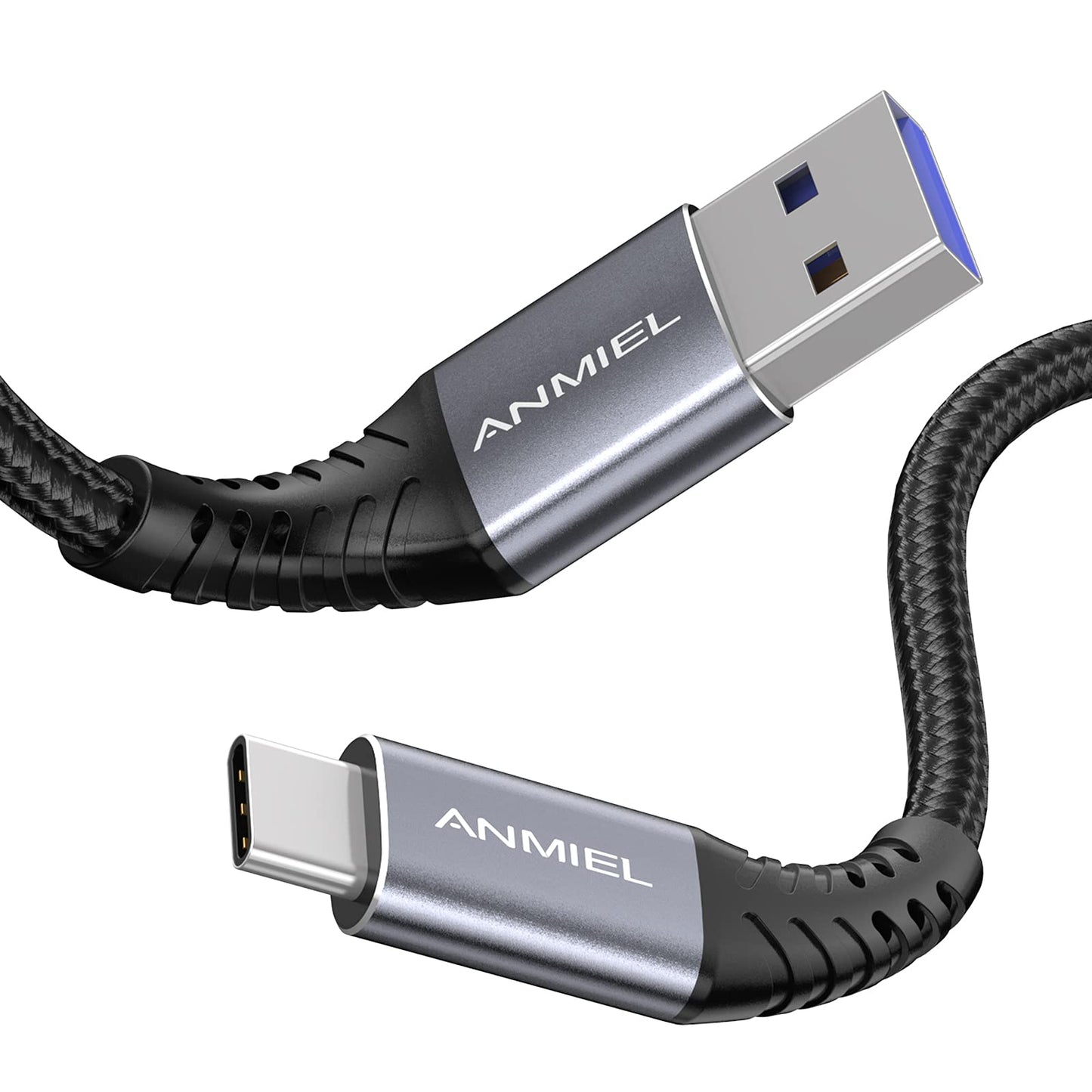 USB-C kabelis, 1m, 3.1A ātrā uzlāde un 5Gbps datu sinhronizācija, pīts USB 3.0 A uz USB-C uzlādes kabelis, USB Type C kabelis, saderīgs ar Samsung Galaxy Note 8 S8 S9 S10 S20, Sony XZ, LG V20, HTC u.c.