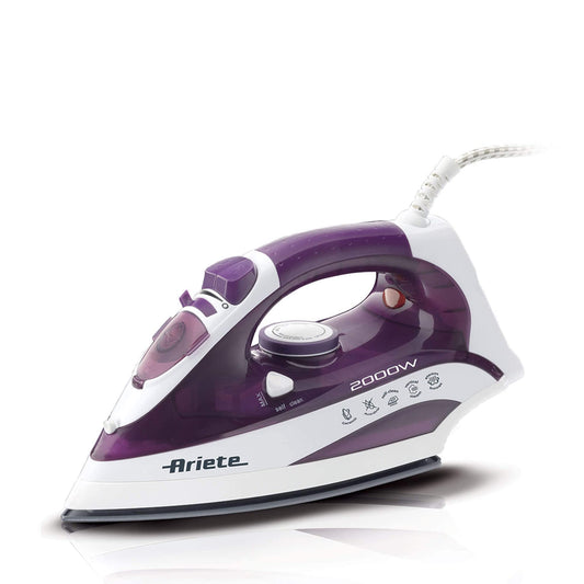 Ariete 00S623500AR0 6235 gludeklis - 2000W, keramika, sausai un tvaika gludināšanai, violets/balts.