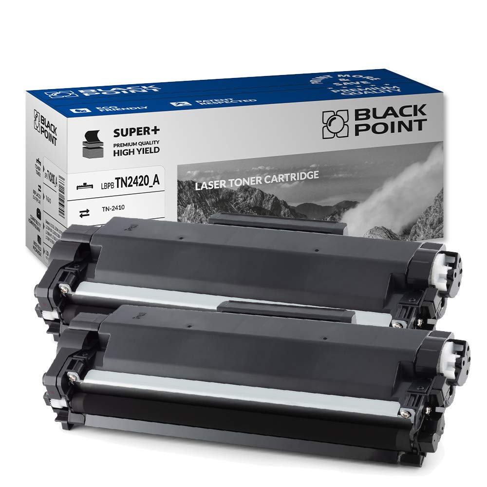 BLACK POINT Premium toneris - Saderīgs ar TN2420, melns, 2 gab., ideāls Brother printeriem HL un MFC sērijām.