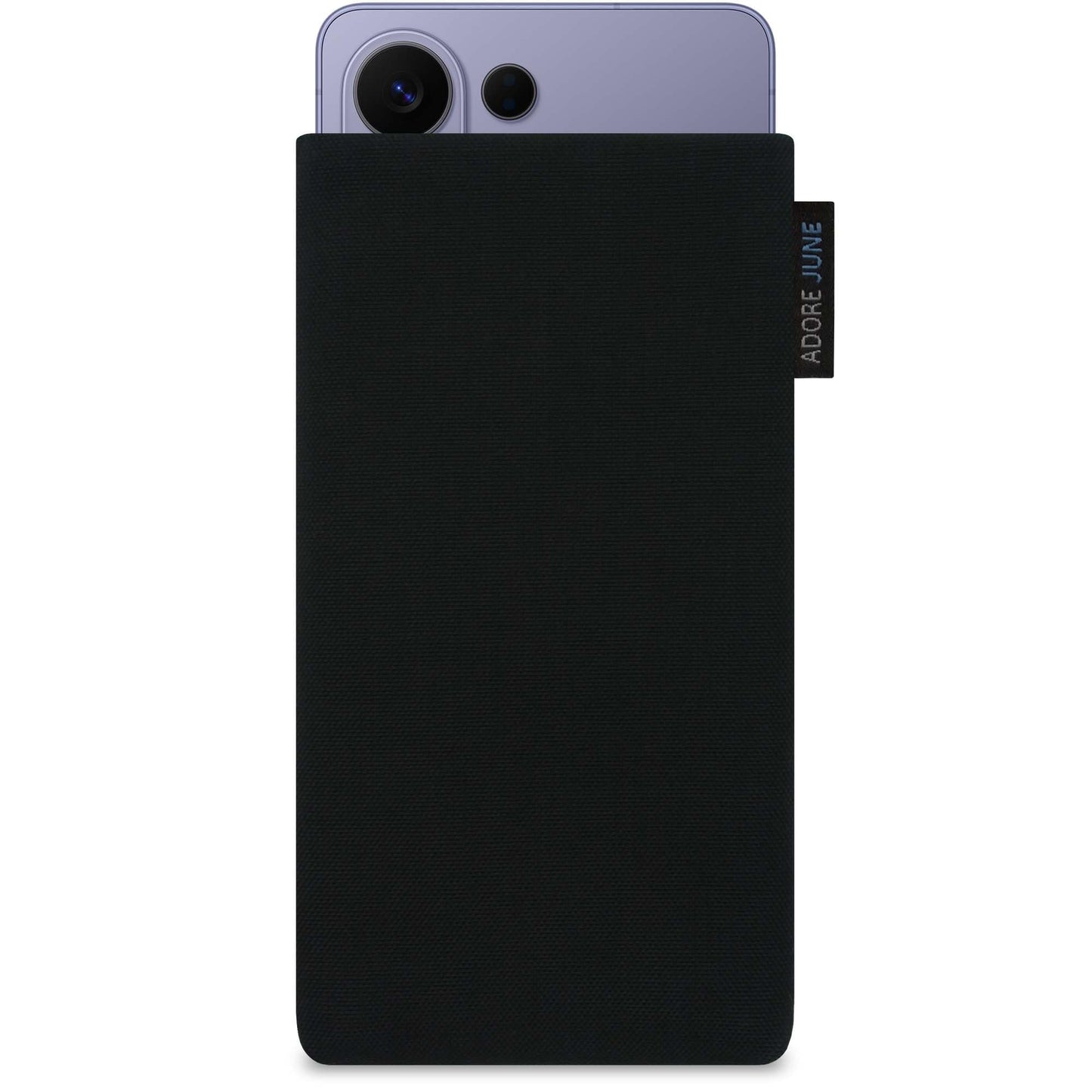 Samsung Galaxy S26 Ultra somiņa Adore June Classic Schwarz, izturīga Cordura auduma tālruņa futrālis ar ekrāna tīrīšanas efektu