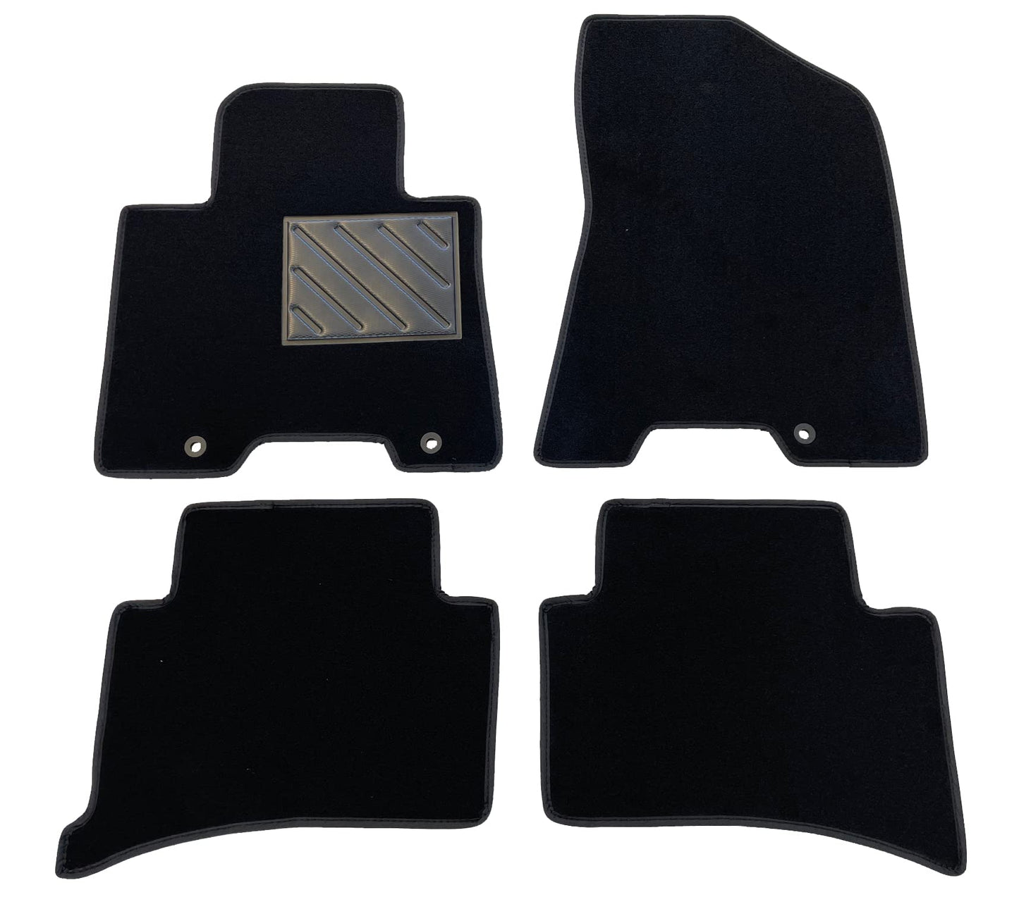 Paklājiņi Hyundai Tucson III no 2015. gada, precīzi pielāgoti, neslīdoši, pastiprināts papēža aizsargs no gumijas un enkura pogas, melni