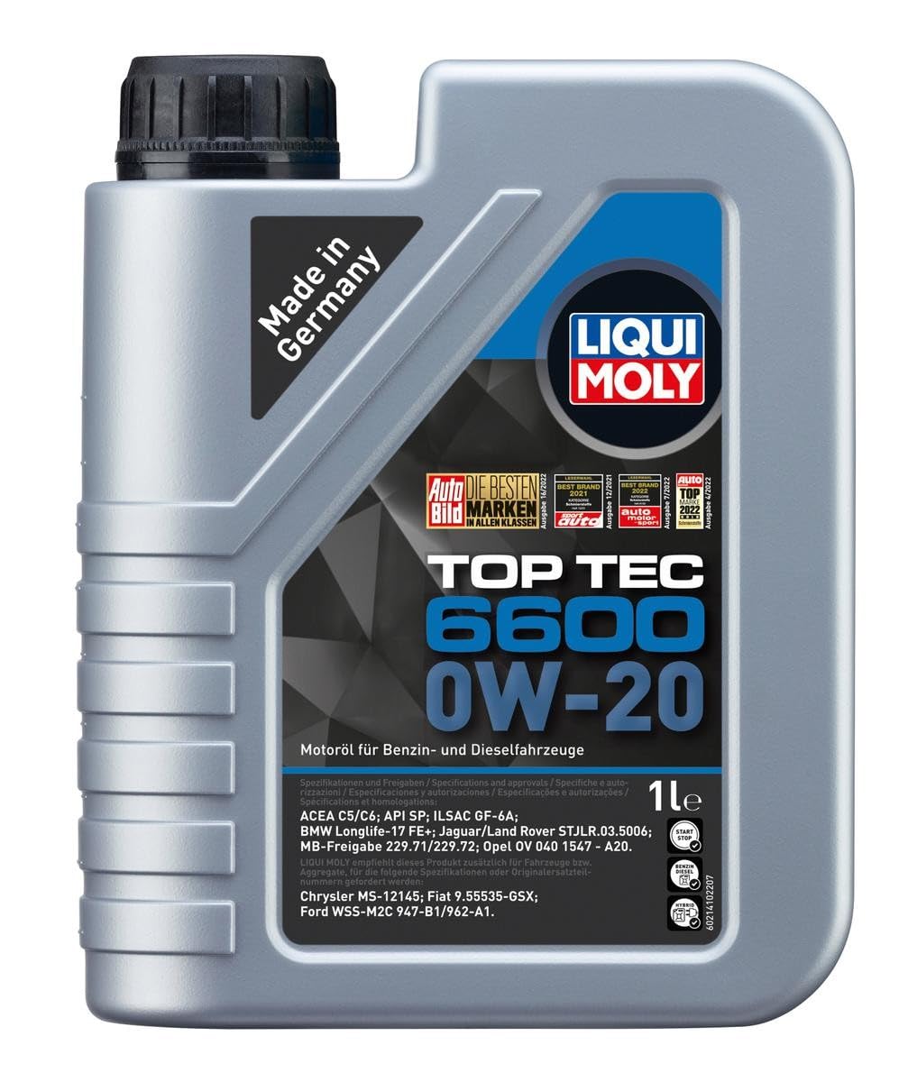 6. LIQUI MOLY Top Tec 6600 0W-20 | 1 L | sintēzes tehnoloģijas motorolie | Art.-Nr.: 21440