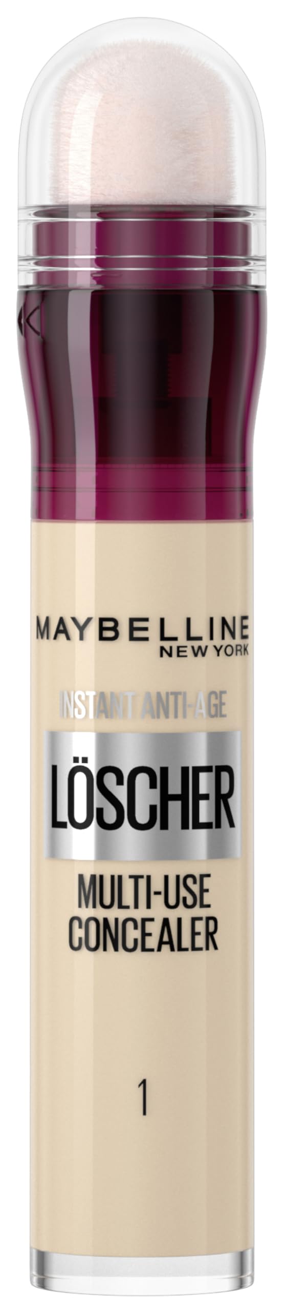 Acu korektors Maybelline New York Instant Anti-Age Effekt Löscher pret tumšajiem lokiem un grumbām, ar godži ogu un Haloxyl, mikroaplikators precīzai pārklāšanai, Nr. 01 Light, 6,8ml