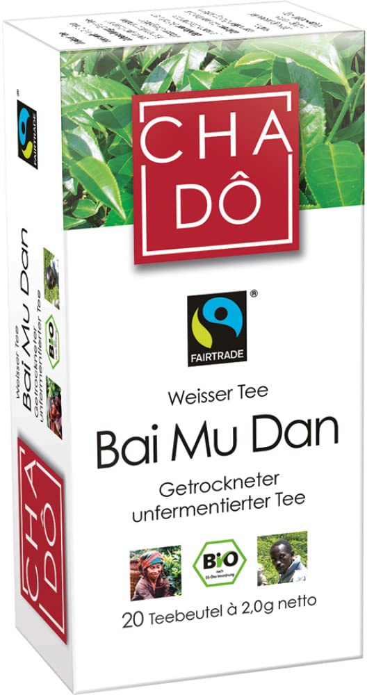 Baltās tējas maisiņi Bai Mu Dan Fairtrade, 18 x 40 g