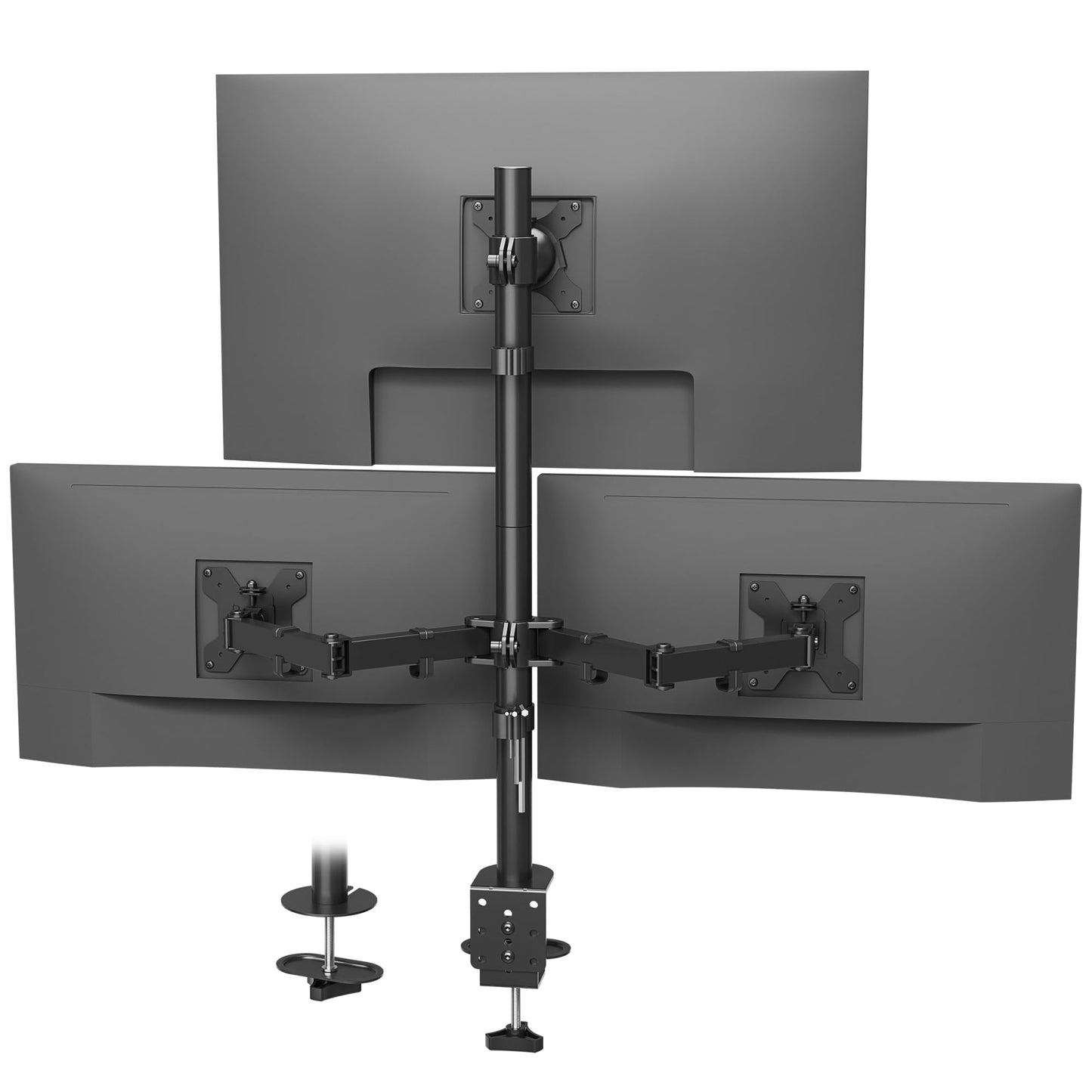 Trīskāršs monitora turētājs BONTEC 27-32 collas, 30 kg/roka, VESA 75/100