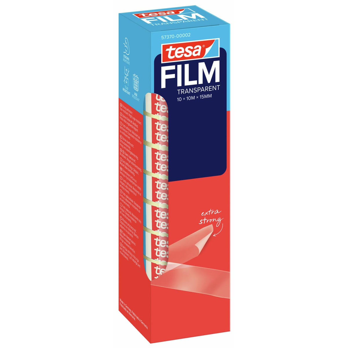 Caurspīdīga līmlente tesa tesafilm, 10 m x 15 mm, 10 ruļļi