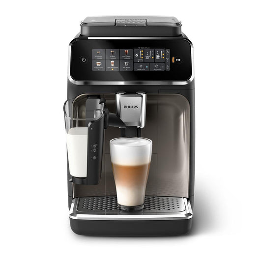 Philips 3300 sērijas kafijas automāts - 6 dzērieni, skārienekrāns, LatteGo, SilentBrew, keramikas dzirnaviņas, AquaClean filtrs.