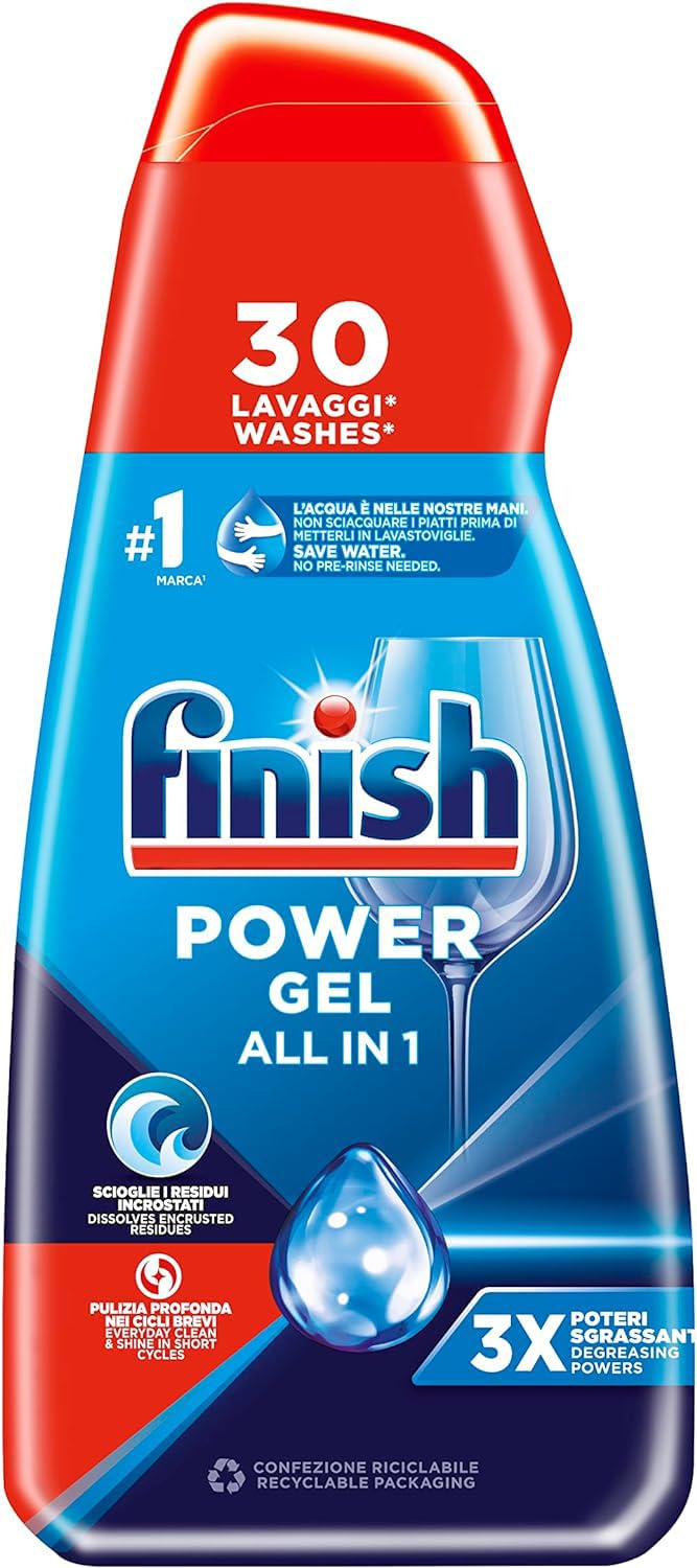 Trauku mazgājamās mašīnas želeja Finish Powergel, šķidra, daudzfunkcionāla, pret taukiem, Fresh, 30 mazgāšanas reizēm, 700 g